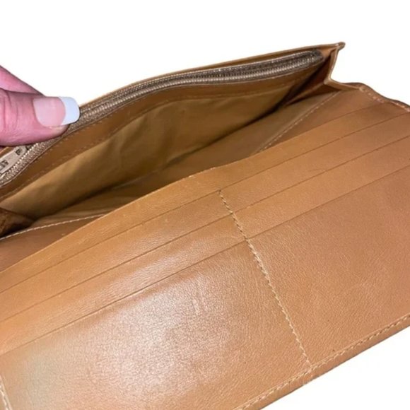 Celine Macadam Long Canvas Vintage Brown & Tan Continental Bifold Wallet Unisex - Picture 12 of 12